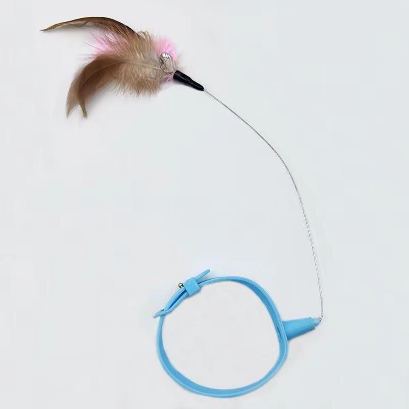 Adjustable Pet Collar With Silicone Teaser Wand And Bell: The Perfect Playtime Companion